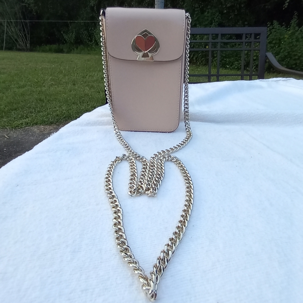 NWOT Kate Spade New York Nicola Heart Twistlock North South Flap Crossbody BLUSH